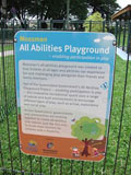 Photo; a sign of All Abilities Playground 