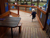 Photo; a little child on a ramp